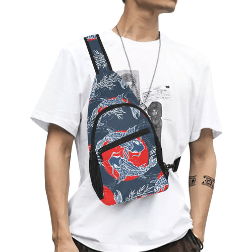 Koi Fish Carp Fishs hand drawn japanese art All Over Print Chest Bag