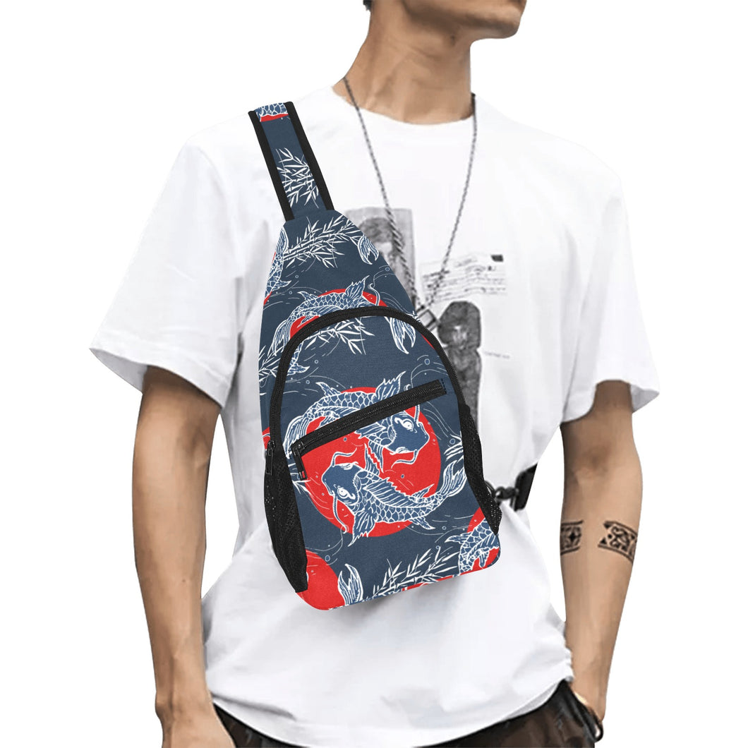 Koi Fish Carp Fishs hand drawn japanese art All Over Print Chest Bag