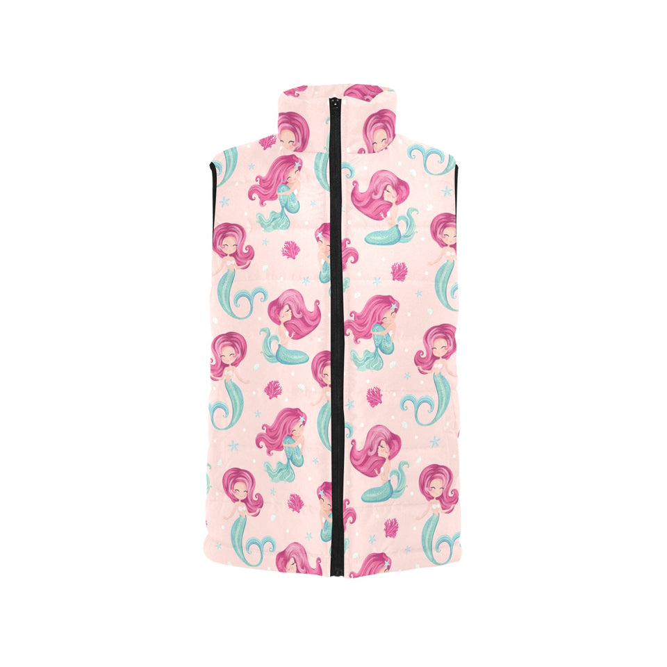 Cute little mermaid pattern Men's Padded Vest