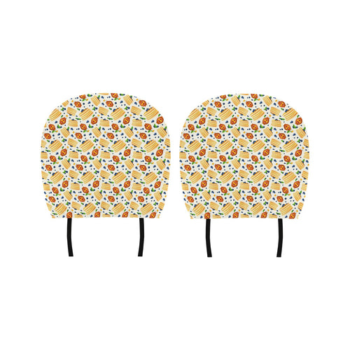 Pancake Pattern Print Design 02 Car Headrest Cover