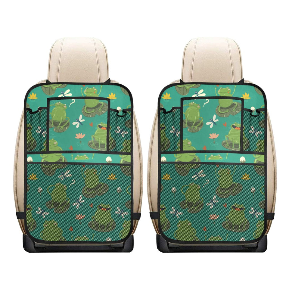 Cute frog dragonfly design pattern Car Seat Back Organizer