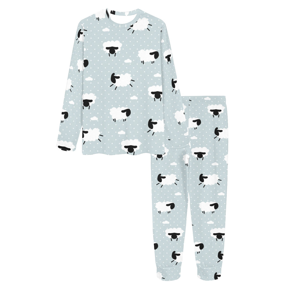 Sheep polka dot cloud pattern Women's All Over Print Pajama Set