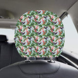 Hummingbird Pattern Print Design 05 Car Headrest Cover
