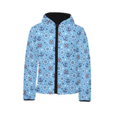 Anchors rudder compass star nautical pattern Kids' Boys' Girls' Padded Hooded Jacket
