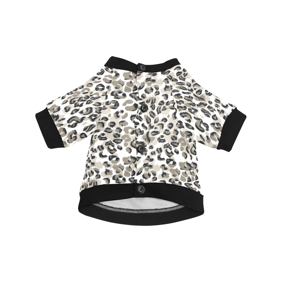 Leopard skin print pattern All Over Print Pet Dog Round Neck Fuzzy Shirt
