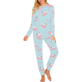 Cute cow flower pattern Women's All Over Print Pajama Set