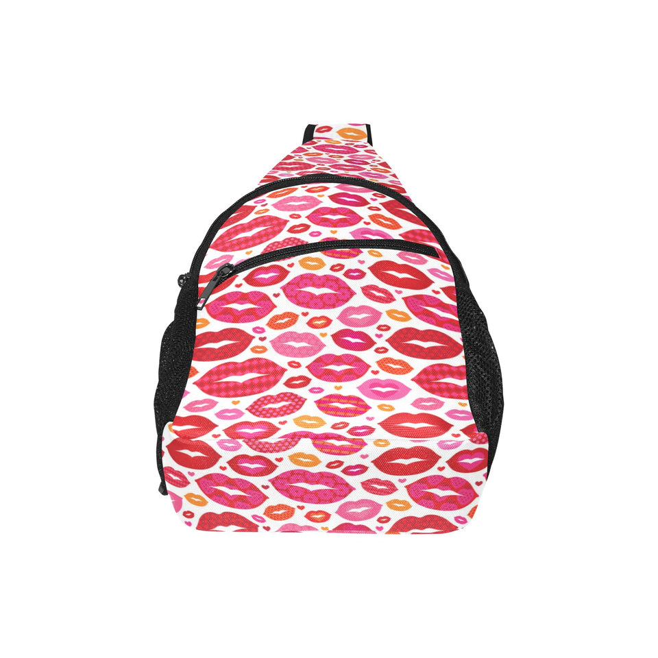 Lips Pattern Print Design 01 All Over Print Chest Bag