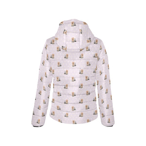 Yorkshire Terrier Pattern Print Design 02 Women's Padded Hooded Jacket