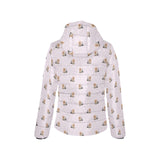 Yorkshire Terrier Pattern Print Design 02 Women's Padded Hooded Jacket
