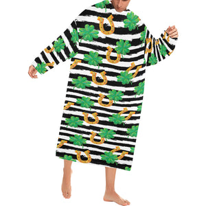 Horseshoes Pattern Print Design 01 Blanket Robe with Sleeves