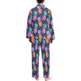 Pineapples pattern zigzag background Men's Long Pajama Set