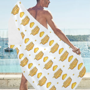 Pancake Pattern Print Design 03 Beach Towel