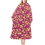 Popcorn Pattern Print Design 02 Blanket Robe with Sleeves