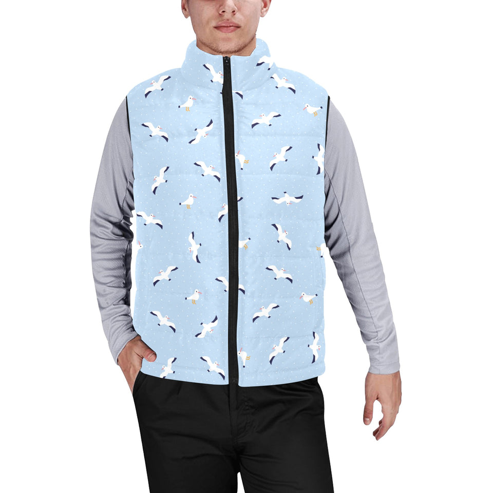 Seagull Pattern Print Design 02 Men's Padded Vest