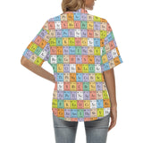 Chemistry Periodic Table Pattern Print Design 01 Women's All Over Print Hawaiian Shirt