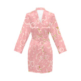 Bicycle Pattern Print Design 02 Women's Long Sleeve Belted Night Robe