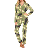 Eggplant Pattern Print Design 02 Women's Long Pajama Set