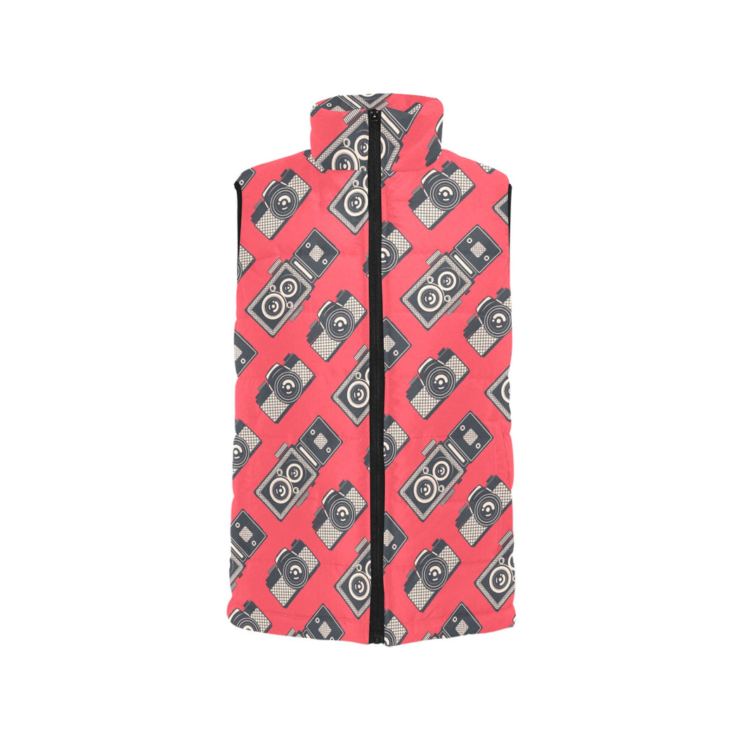 Camera Pattern Print Design 05 Men's Padded Vest