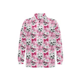 Yorkshire Terrier Pattern Print Design 03 Men's Long Sleeve Polo Shirt