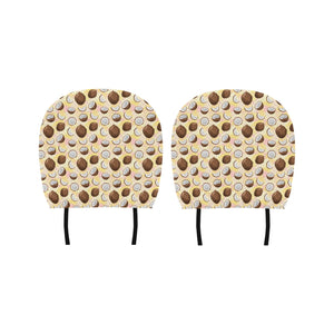 Coconut Pattern Print Design 05 Car Headrest Cover