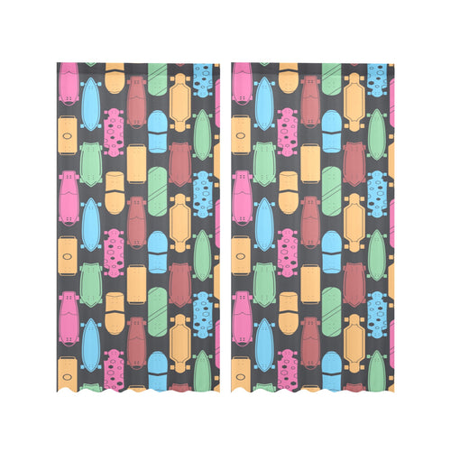 Skate Board Pattern Print Design 02 Gauze Curtain