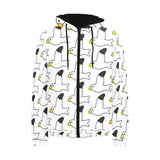 Seagull Pattern Print Design 05 Men's Padded Hooded Jacket