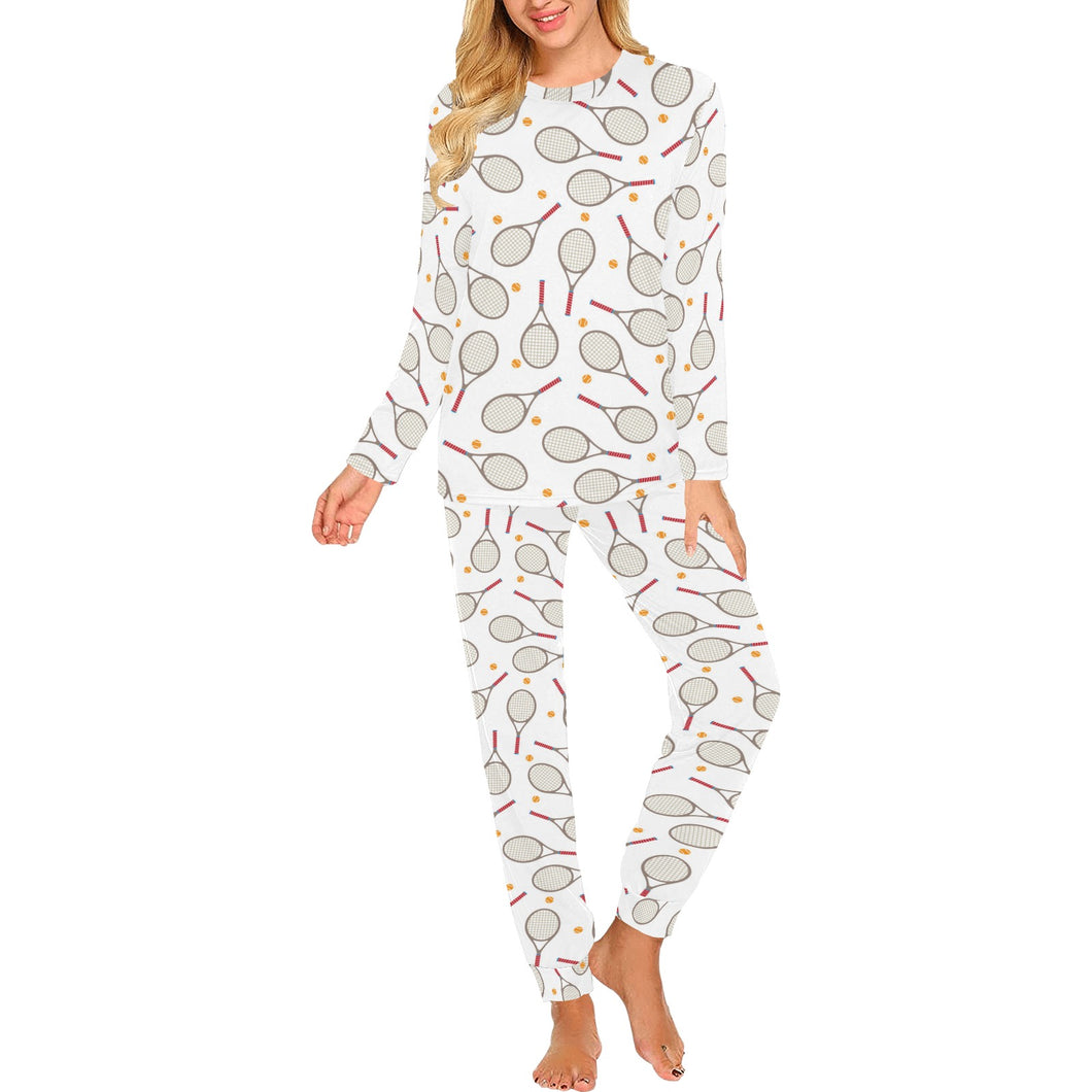 Tennis Pattern Print Design 04 Women's All Over Print Pajama Set