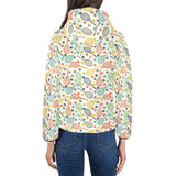 Tennis Pattern Print Design 03 Women's Padded Hooded Jacket