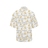 Golden Retriever Pattern Print Design 04 Women's All Over Print Hawaiian Shirt