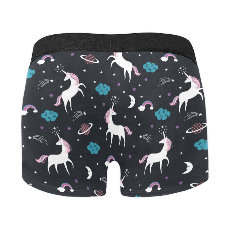 unicorn rainbows moon clound star pattern Men's All Over Print Boxer Briefs Men's Underwear