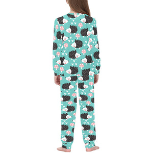 Hedgehog Pattern Print Design 03 Kids' Boys' Girls' All Over Print Pajama Set