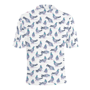 Pigeon Pattern Print Design 03 Men's All Over Print Polo Shirt