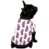 Eggplant Pattern Print Design 01 All Over Print Pet Dog Round Neck Fuzzy Shirt