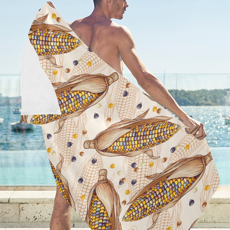 Corn Pattern Print Design 03 Beach Towel