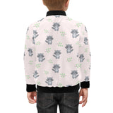 cute raccoons leaves pattern Kids' Boys' Girls' Bomber Jacket