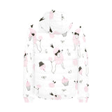 Poodle dog rose cake pattern Men's Padded Hooded Jacket