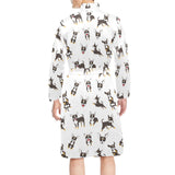 Chihuahua dog pattern Men's Long Sleeve Belted Night Robe