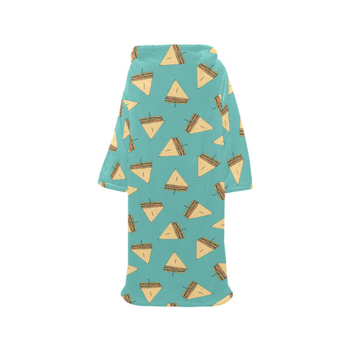 Sandwich Pattern Print Design 03 Blanket Robe with Sleeves