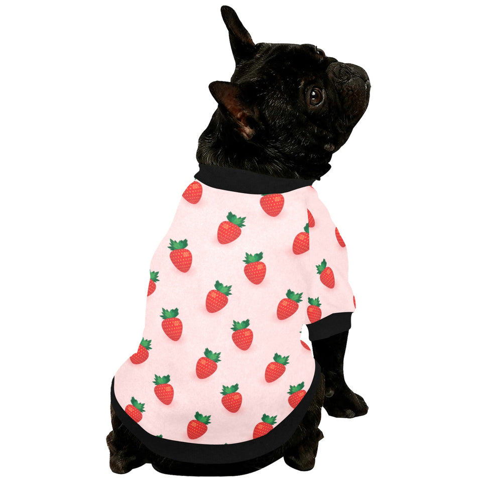 Strawberry beautiful pattern All Over Print Pet Dog Round Neck Fuzzy Shirt