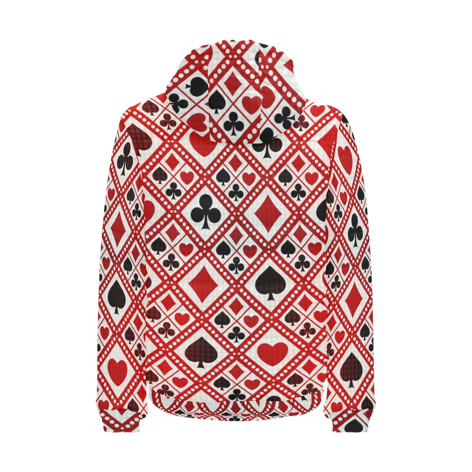 Casino Cards Suits Pattern Print Design 03 Men's Padded Hooded Jacket