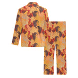 red rooster chicken cock pattern Men's Long Pajama Set