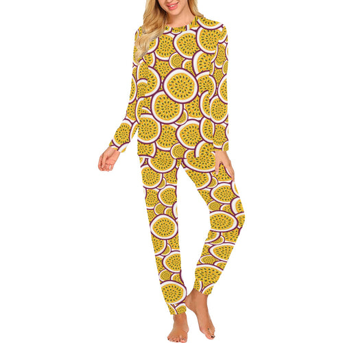 Passion fruits slice pattern Women's All Over Print Pajama Set