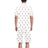 Greyhound Pattern Print Design 05 Men's V-Neck Short Pajama Set