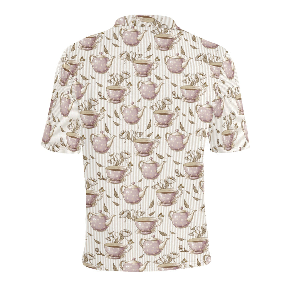 Tea pots Pattern Print Design 03 Men's All Over Print Polo Shirt