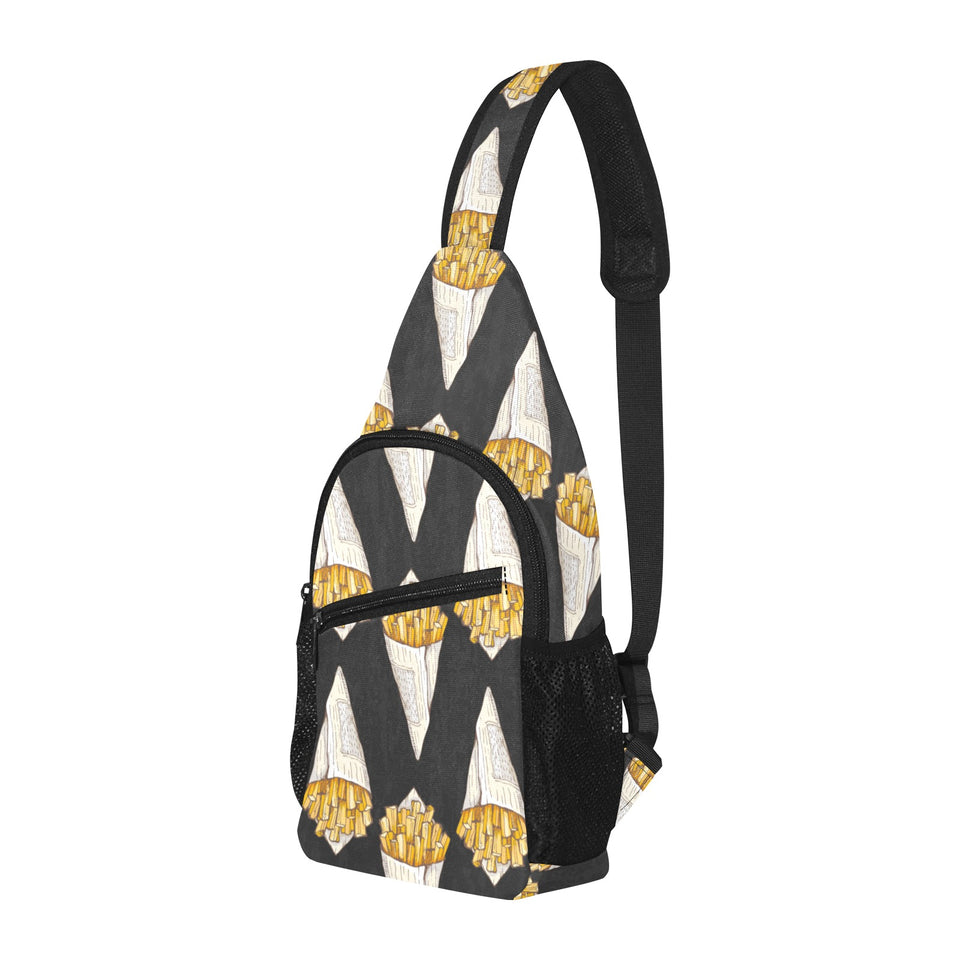 French fries dark background All Over Print Chest Bag