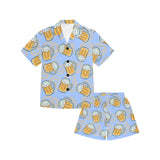 Beer pattern Kids' Boys' Girls' V-Neck Short Pajama Set