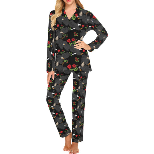 Eagle Pattern Print Design 04 Women's Long Pajama Set