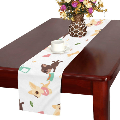Cute Chihuahua puppie pattern Table Runner