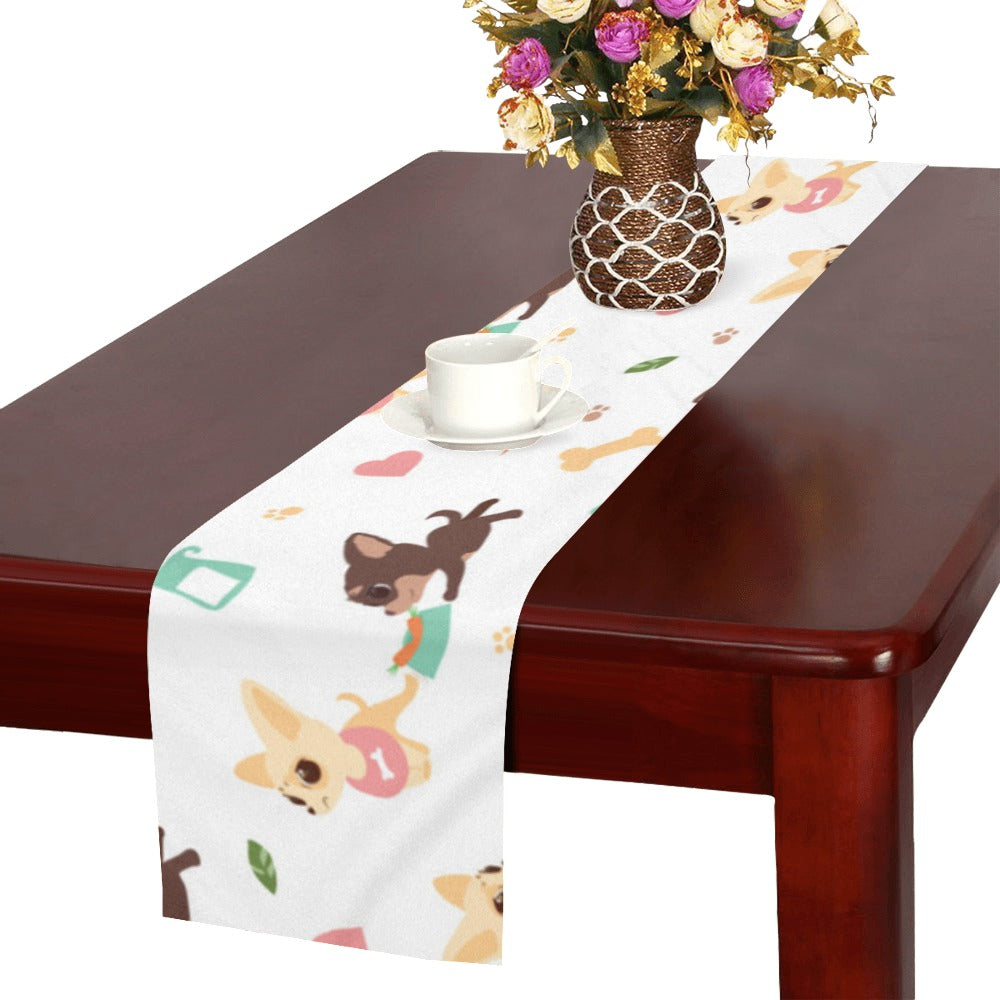 Cute Chihuahua puppie pattern Table Runner