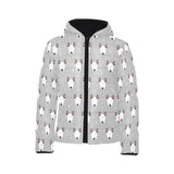 Bull Terrier Pattern Print Design 05 Kids' Boys' Girls' Padded Hooded Jacket